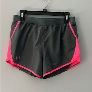 Under Armour Women's Charcoal and Neon Pink Athletic Shorts